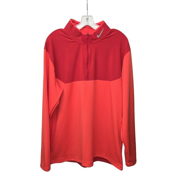 Nike Golf Tour Performance Dri-Fit Top Long Sleeve Red Half Zip Pullover Mens XL - Picture 1 of 9